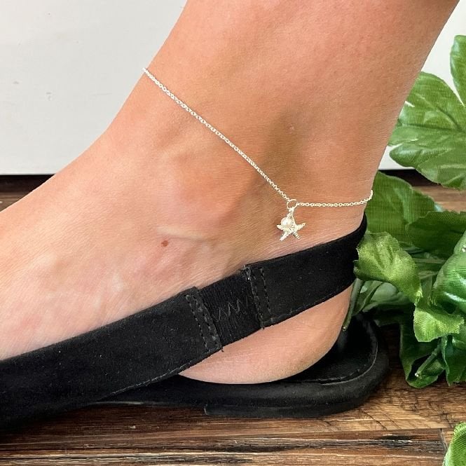 Silver Starfish Anklet