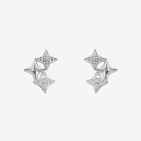 Silver 3 Star CZ Stud Earrings