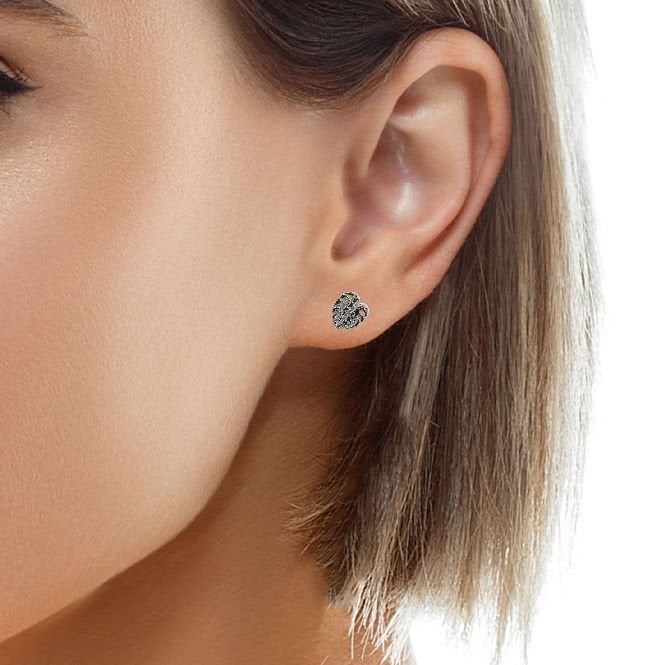 Silver Palm Leaf Stud Earrings