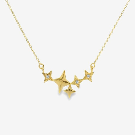 Gold 5 Star CZ Necklace