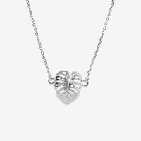 Silver Palm Leaf Necklace