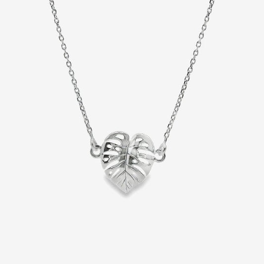 Silver Palm Leaf Necklace