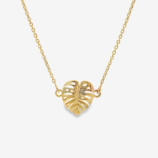 Gold Palm Leaf Necklace