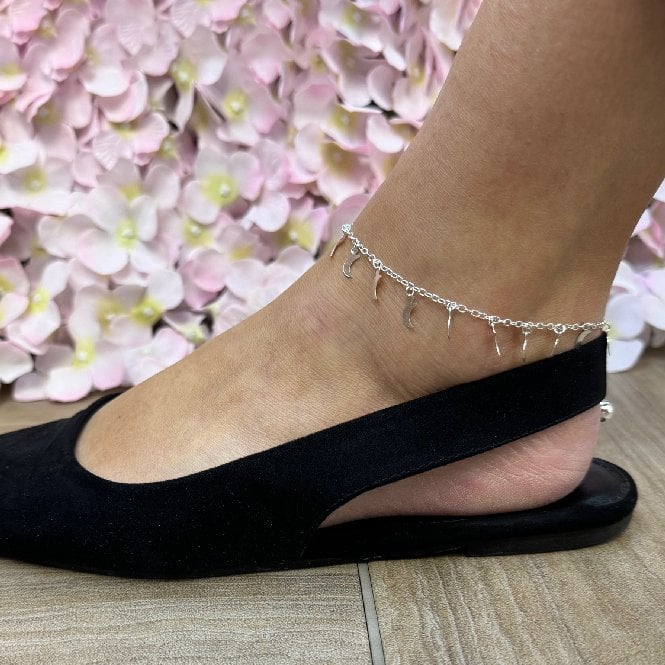 Silver Moon Anklet