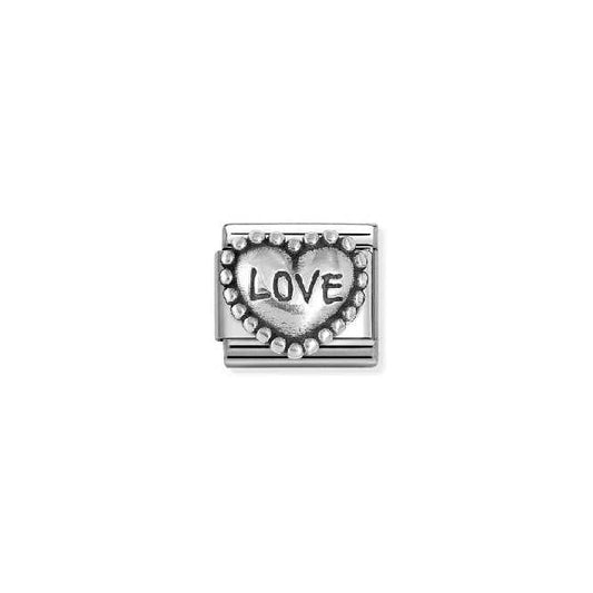 Classic Oxidised Silver Love Dotted Heart Love & Hearts Charms