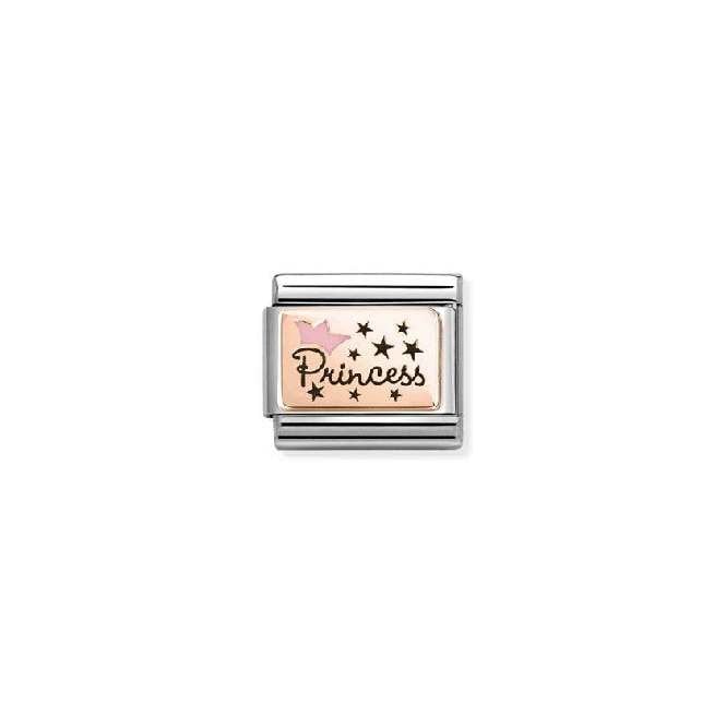 Classic Rose Gold and Enamel Pink Princess Crown Fashion & Fun Charms