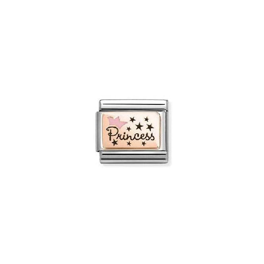 Classic Rose Gold and Enamel Pink Princess Crown Fashion & Fun Charms