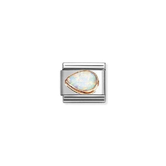 Classic Rose Gold and Opal Left White Opal Drop Sparkly & Stones Charms