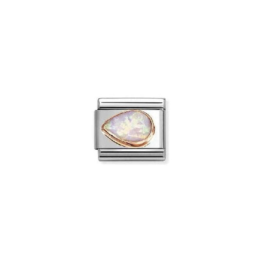 Classic Rose Gold and Opal Left Pink Opal Drop Sparkly & Stones Charms