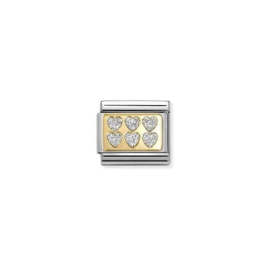 Classic Gold and Enamel Silver Glitter Hearts Online Love & Hearts Charms