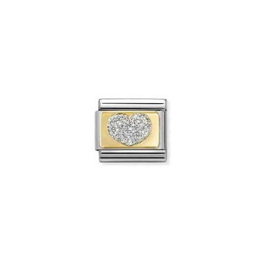 Classic Gold and Enamel Silver Glitter Heart Love & Hearts Charms