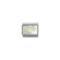 Classic Gold and Enamel Blue Heart In Heart Love & Hearts Charms