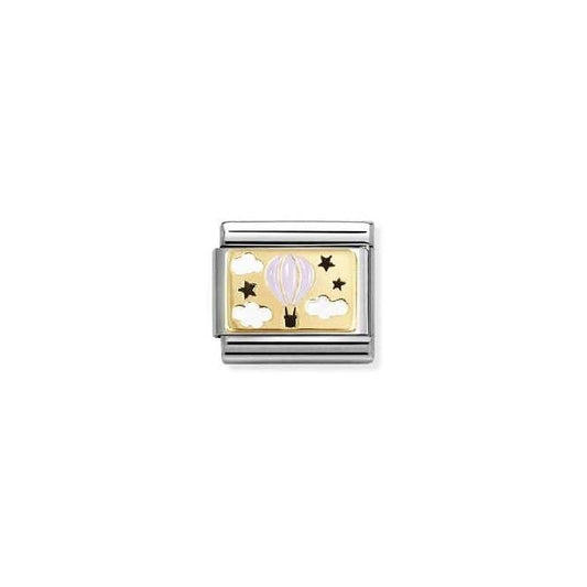 Nomination Classic Gold and Enamel Pink Hot Air Balloon Friends & Family Charm