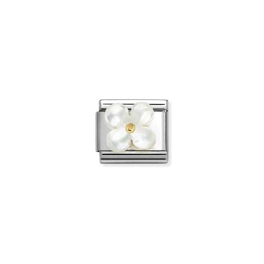 Classic Gold and White Mother Of Pearl Flower Flowers & Nature Charms