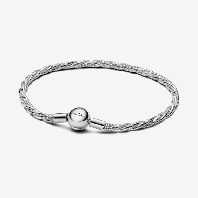 Pandora Round Clasp Twisted Snake Chain Bracelet, 16cm