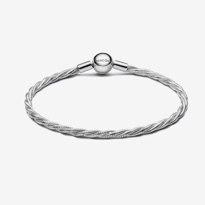 Round Clasp Twisted Snake Chain Bracelet, 17cm