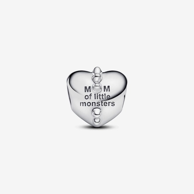 Mum's Little Monsters Heart Charms
