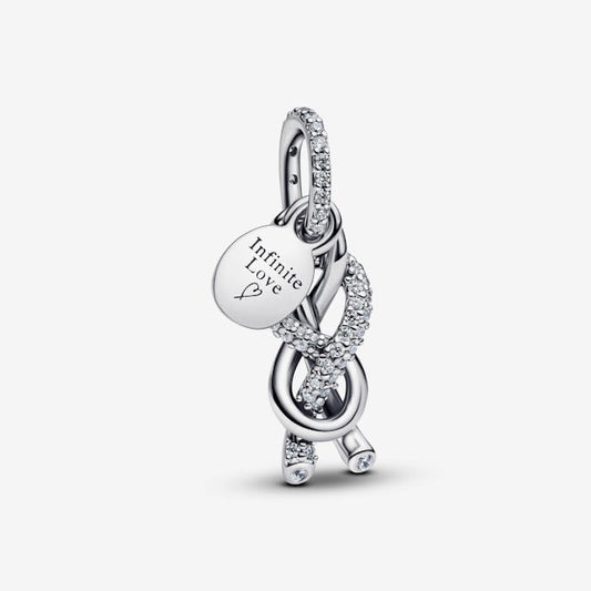 Pave Infinity Knot Dangle Charms