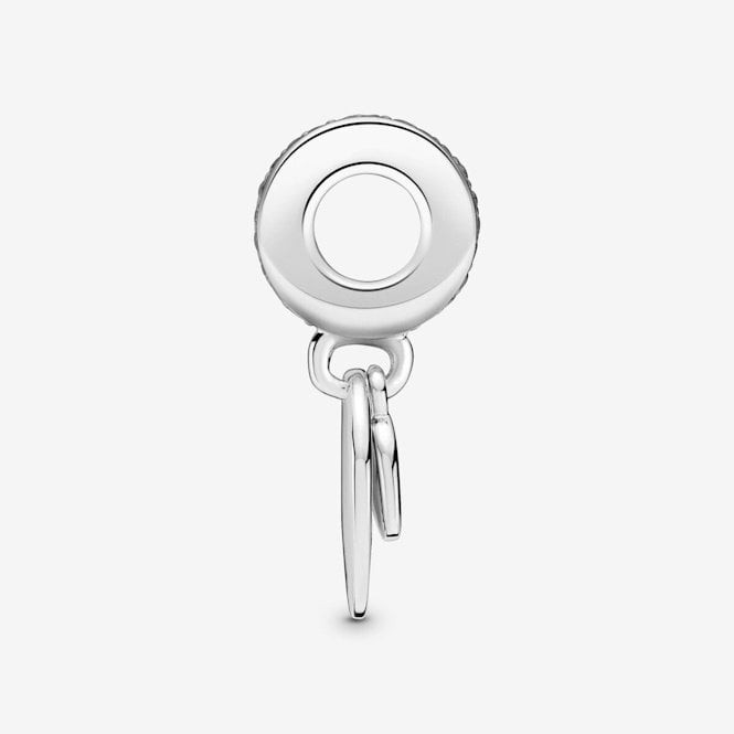 Engravable Silver Heart Disc Dangle Charms