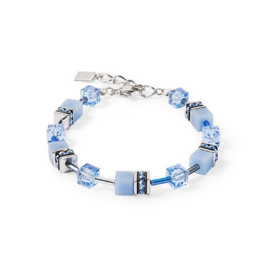 GeoCUBE Iconic Mono Bracelet in Silver & Blue
