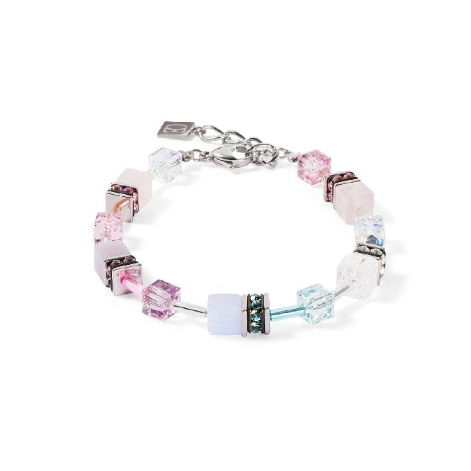 GeoCUBE Iconic Precious Bracelet in Silver with Pink & Lilac