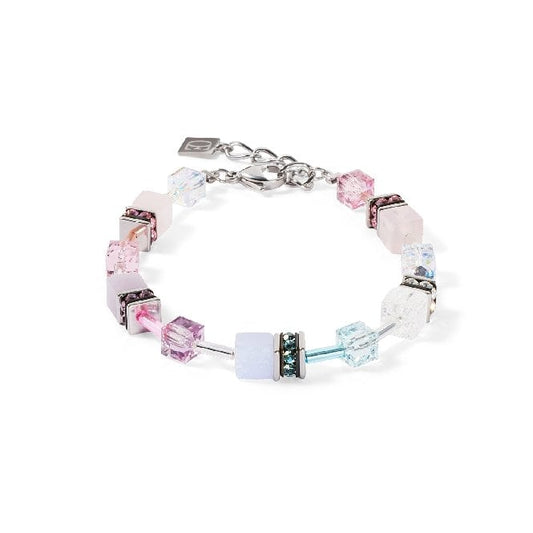 GeoCUBE Iconic Precious Bracelet in Silver with Pink & Lilac