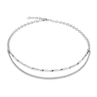 Twisted Layers Necklace in Silver