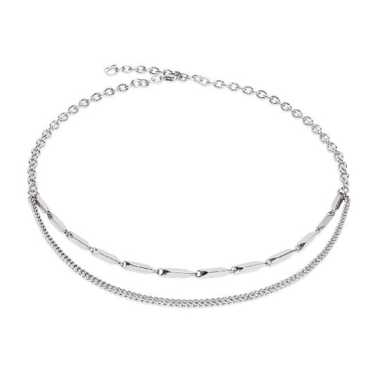 Twisted Layers Necklace in Silver