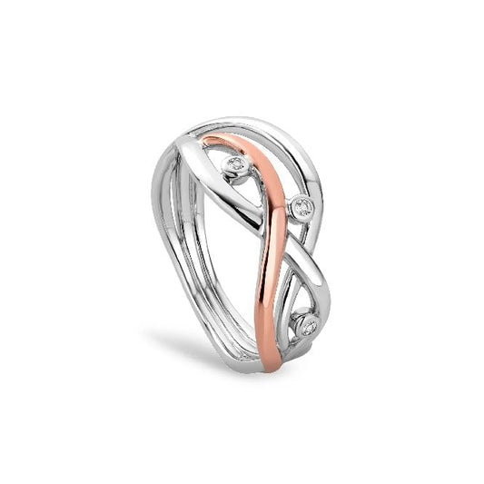 Nature's Wonder Sterling Silver Waterfall Ring, Size N