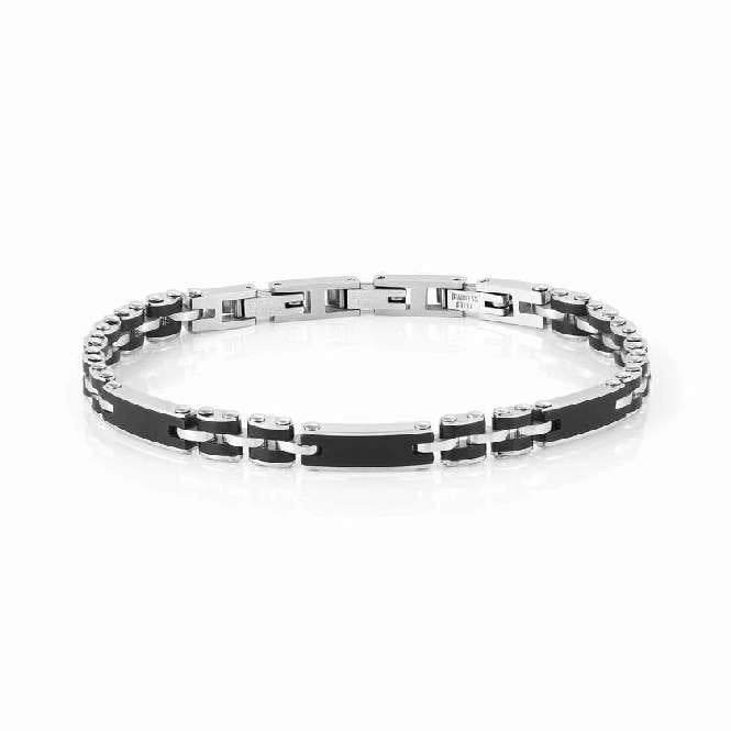 Strong Mixed Steel Link Bracelet in Black