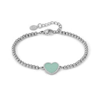 Emosfere Aqua Green Hearts Bracelet in Silver & Enamel