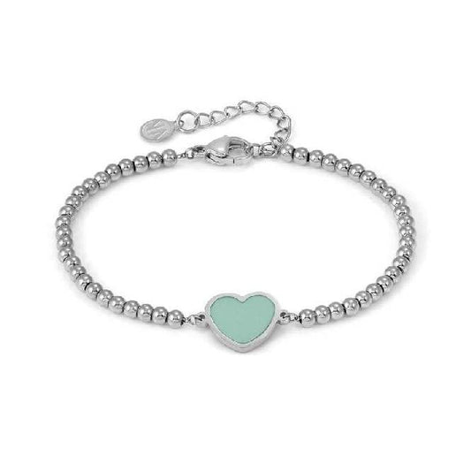 Emosfere Aqua Green Hearts Bracelet in Silver & Enamel