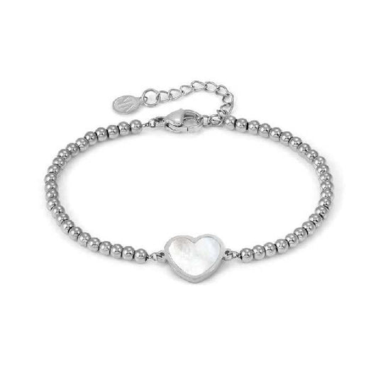 Emosfere White Heart Bracelet in Silver & Mother of Pearl