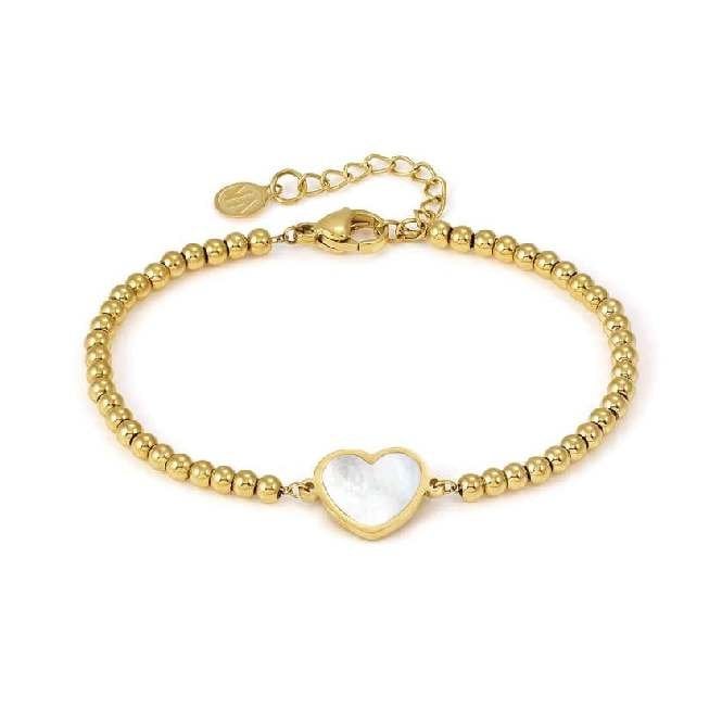 Emosfere White Heart Bracelet in Gold & Mother of Pearl