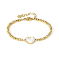 Emosfere White Heart Bracelet in Gold & Mother of Pearl