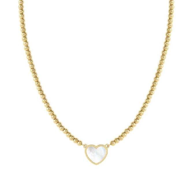 Emosfere White Heart Necklace in Gold & Mother Of Pearl