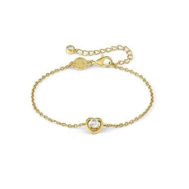 Cosmic Love Heart Bracelet in Gold with CZ