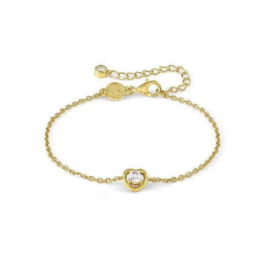 Cosmic Love Heart Bracelet in Gold with CZ