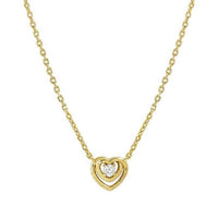 Cosmic Love Heart Necklace in Gold with CZ