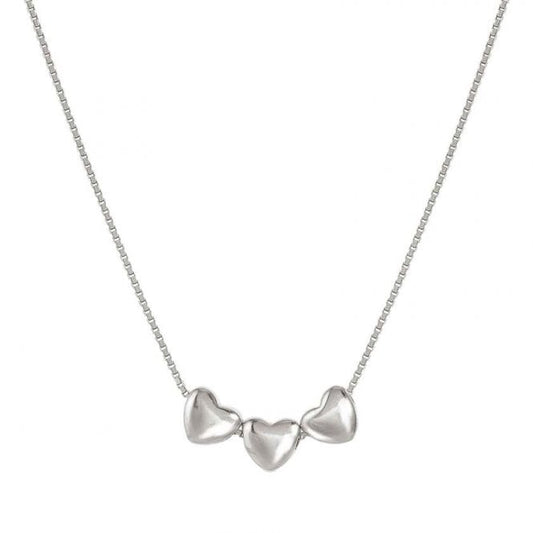 Armonica 3 Hearts Necklace in Silver