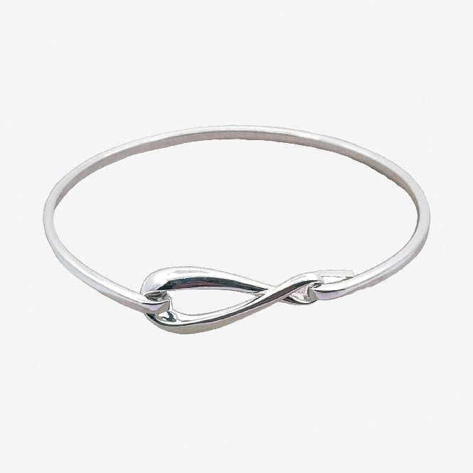 Silver Engravable Figure of Eight Clip Bangle
