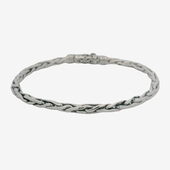 Oxidised Silver Slim Ornate Bracelet