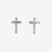 Silver Cross Stud Earrings