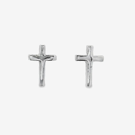 Silver Cross Stud Earrings