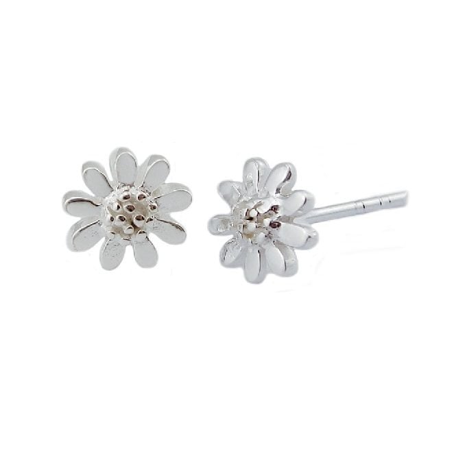 Silver Small Daisy Stud Earrings