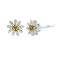 Silver & Gold Small Daisy Stud Earrings