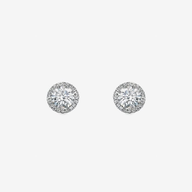 Silver & CZ Angelic Stud Earrings