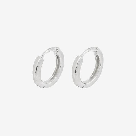 Silver Sleeper Hoop Earrings, 10mm Small