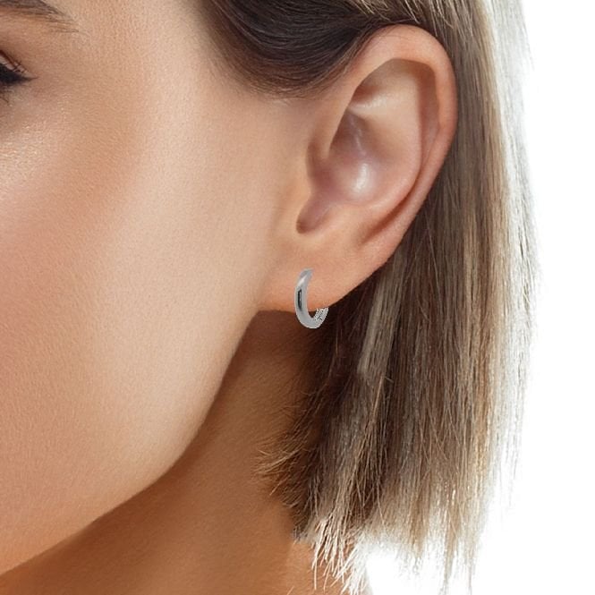 Silver Sleeper Hoop Earrings, 10mm Small