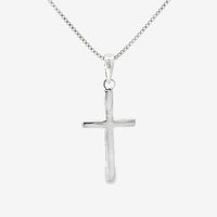 Silver Slim Cross Pendant Necklace